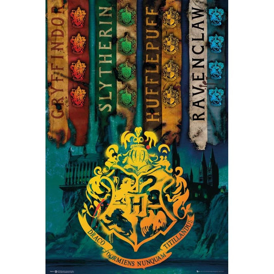 Harry Potter House Flags Poster