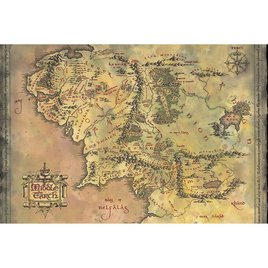 Lord Of The Rings Map Poster