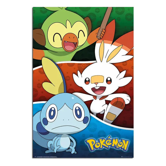 Pokemon Galar Starters Poster