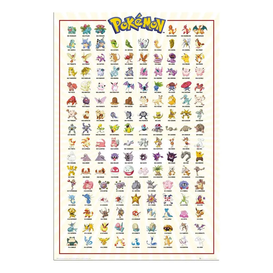 Pokemon Kanto 151 Poster