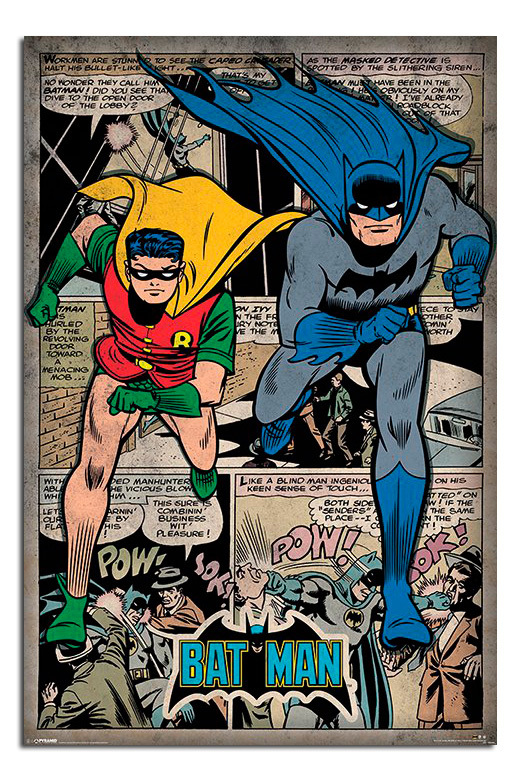 Batman & Robin Comic Montage Poster