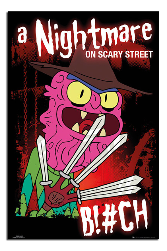 Rick And Morty A Nightmare On Scary Street Poster